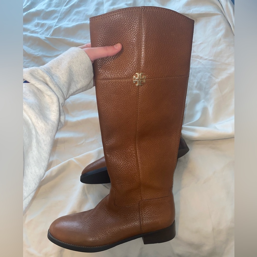 Tory Burch Leather Knee-High Riding Boots